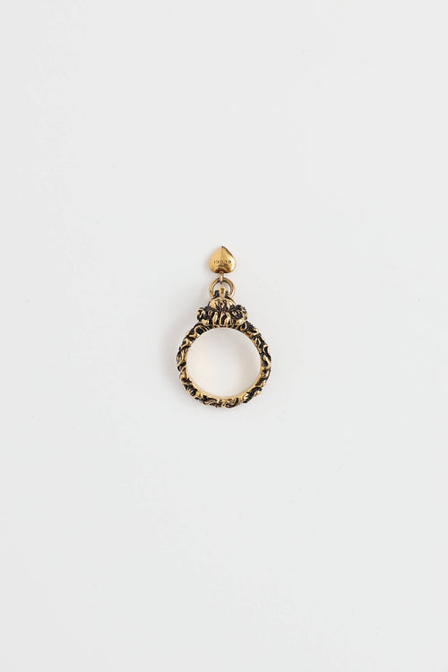 Gucci Lion Knocker Heart Ring