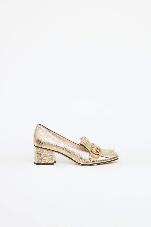 Gucci Marmont Leather Fringe Pump
