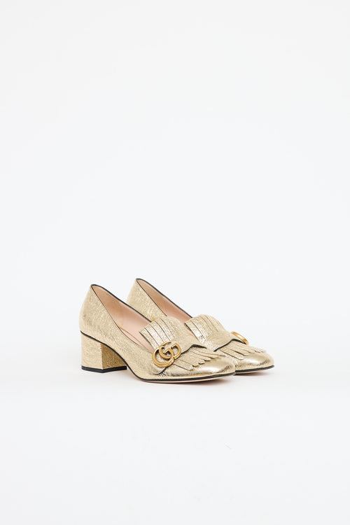 Gucci Marmont Leather Fringe Pump