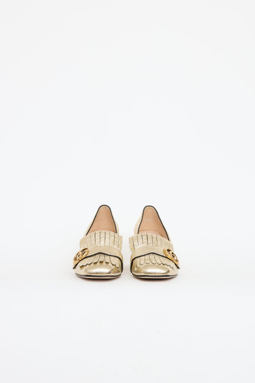 Gucci Marmont Leather Fringe Pump