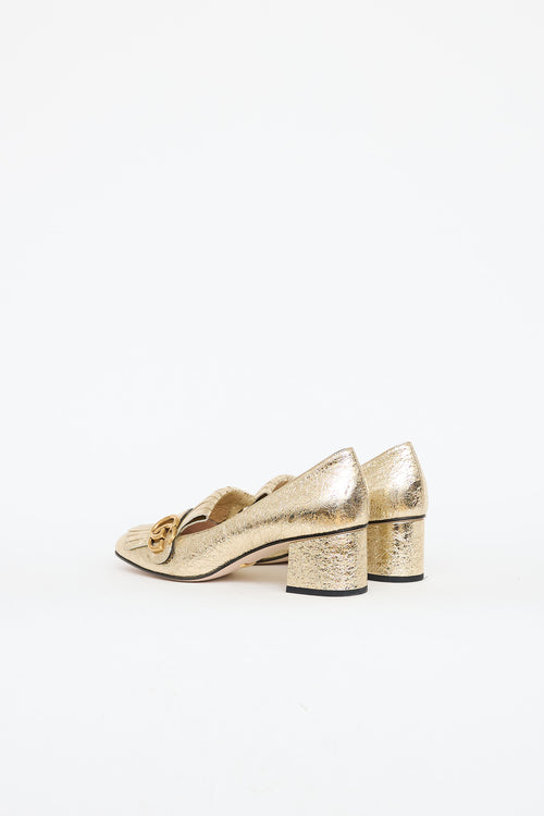 Gucci Marmont Leather Fringe Pump