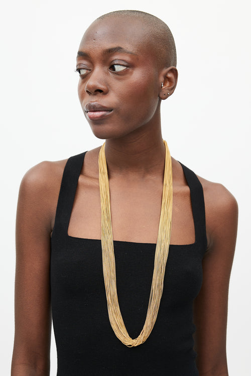 Gucci Gold Multi Chain & Bamboo Necklace