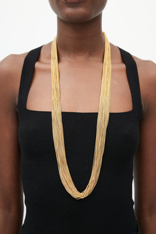 Gucci Gold Multi Chain & Bamboo Necklace