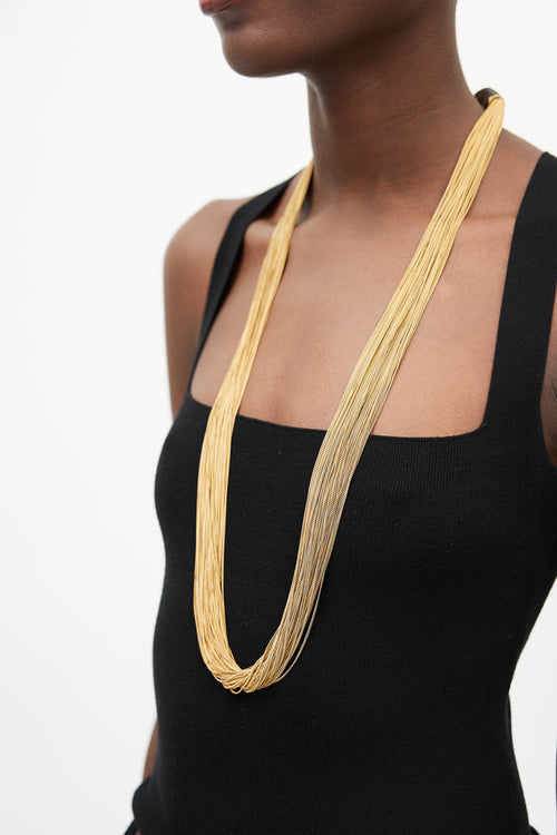 Gucci Gold Multi Chain & Bamboo Necklace