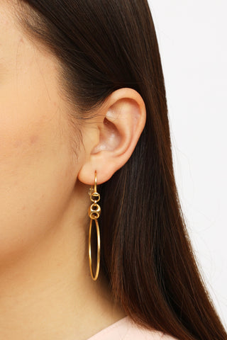 Gucci 18K Yellow Gold Puff Link Hoop Earrings