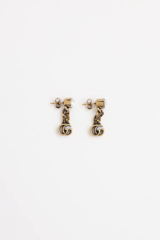 Gucci Cubic Zirconia GG Drop Earrings