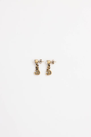Gucci Cubic Zirconia GG Drop Earrings