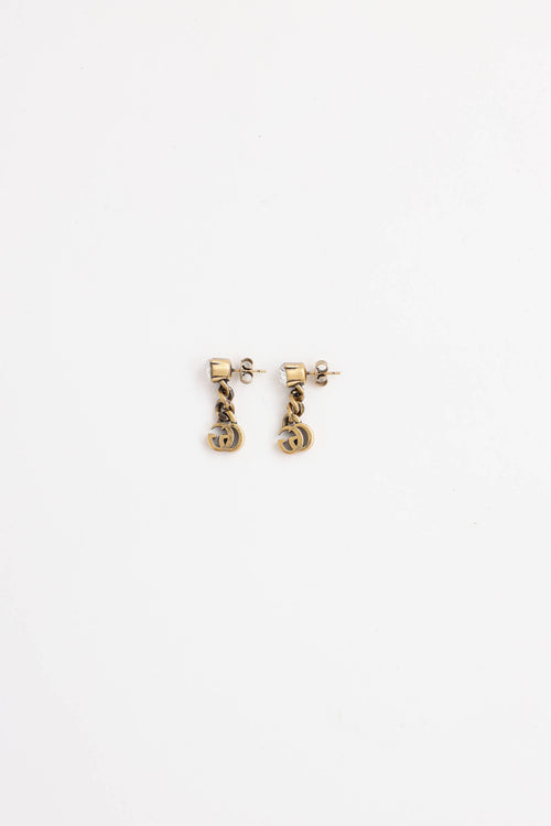 Gucci Cubic Zirconia GG Drop Earrings