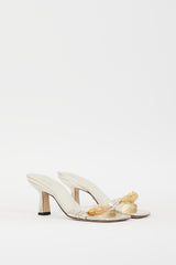 Gucci Gold Metallic Leather Embellished Dora Sandal