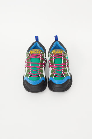 Gucci Green & Multicolour Trek Chunky Sneaker