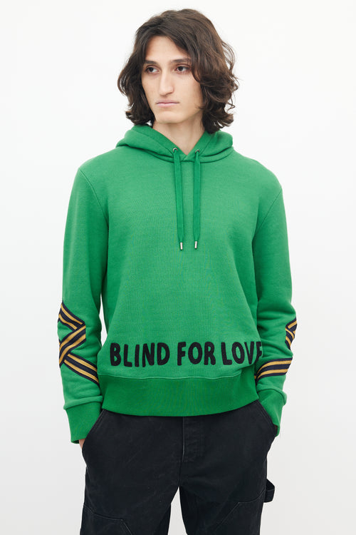 Gucci Green & Black Blind For Love Patched Hoodie