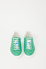 Gucci Green & Blue Canvas GG Supreme Ace Sneaker