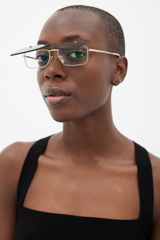 Gucci Green & Gold GG0363S Flip Up Glasses