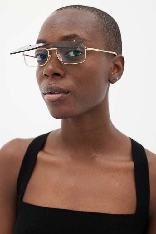 Gucci Green & Gold GG0363S Flip Up Glasses