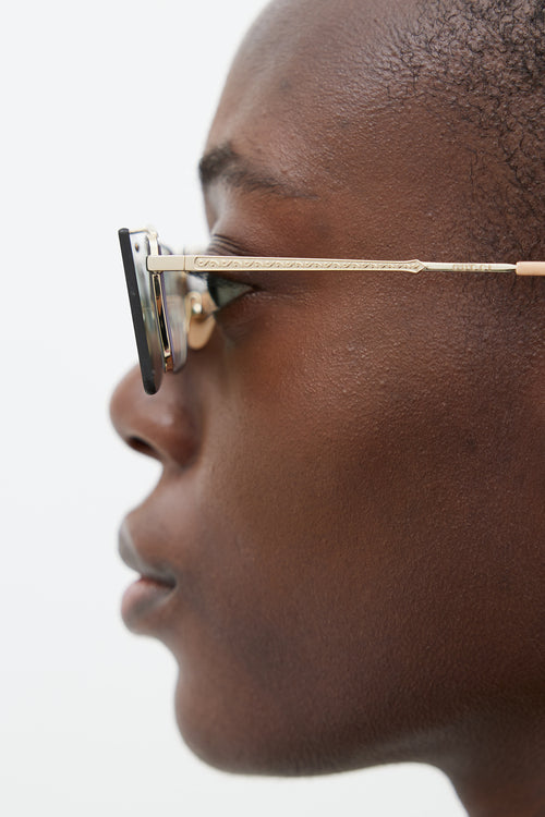 Gucci Green & Gold GG0363S Flip Up Glasses
