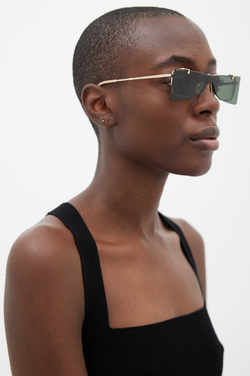 Gucci Green & Gold GG0363S Flip Up Glasses