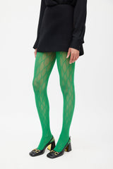 Gucci Green Interlocking GG Monogram Tights