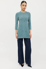 Gucci Wool Knit Distressed Sweater Dress