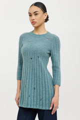 Gucci Wool Knit Distressed Sweater Dress