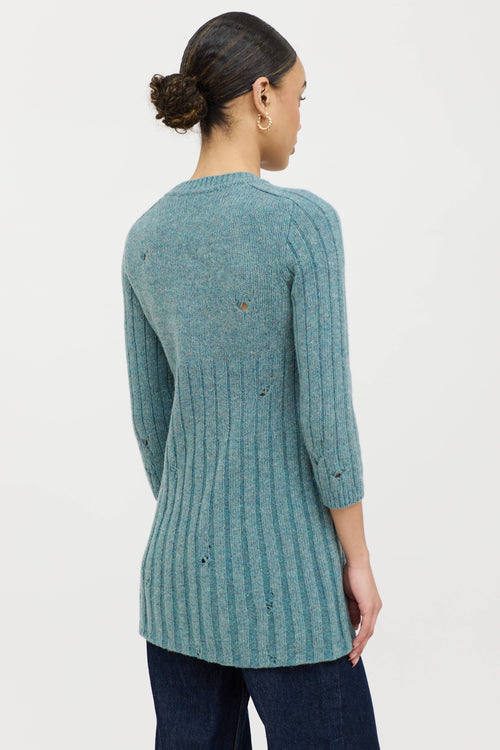 Gucci Wool Knit Distressed Sweater Dress