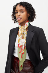 Gucci Green & Multi Silk Autumn Scarf
