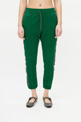 Gucci Green & Red Striped Track Pant