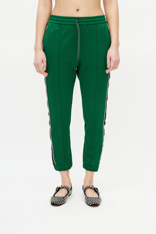 Gucci Green & Red Striped Track Pant