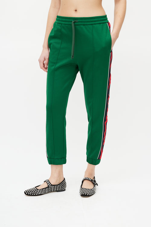 Gucci Green & Red Striped Track Pant