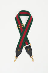 Gucci Green & Red Webbed Shoulder Strap