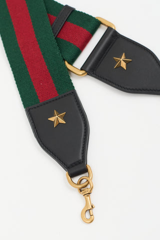 Gucci Green & Red Webbed Shoulder Strap