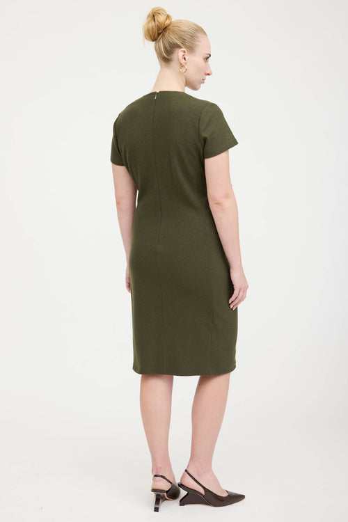 Gucci Wool Belted Drape Dress