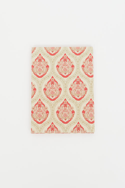 Gucci Green & Red Textile Patterned Notebook
