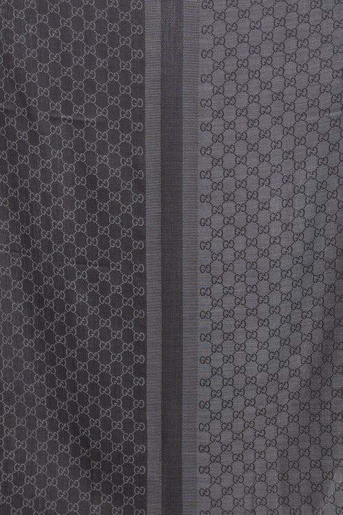 Gucci Grey & Black Guccissima Scarf