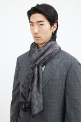 Gucci Grey & Black Guccissima Scarf
