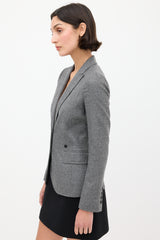 Gucci Grey & Black Wool Logo Blazer