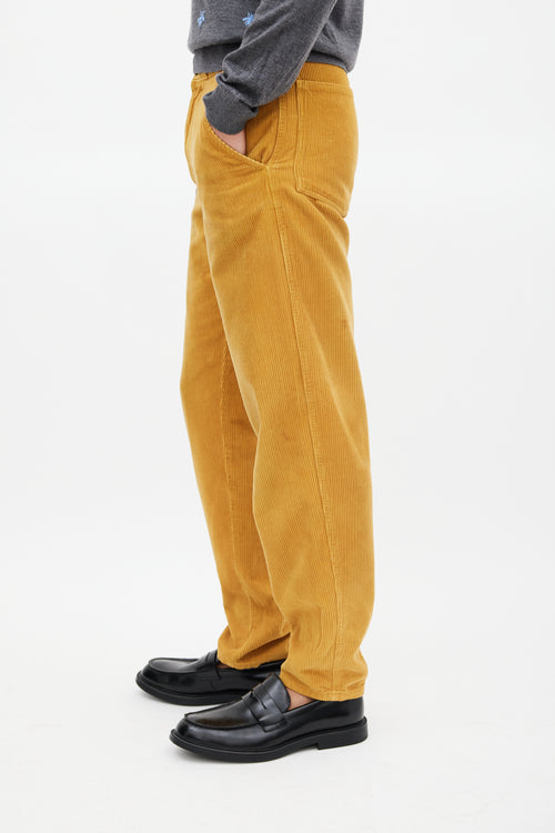 Gucci Yellow Tapered Corduroy Trouser