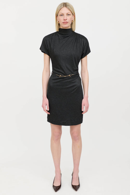 GucciBelted Short Sleeve Dress