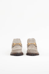 Gucci Suede Horsebit Ankle Loafer