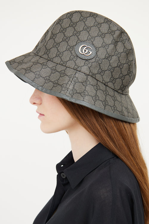 Gucci Grey GG Supreme Bucket Hat