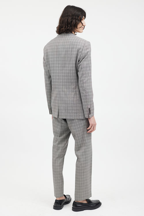 Gucci Grey & Multi Plaid Pant Suit