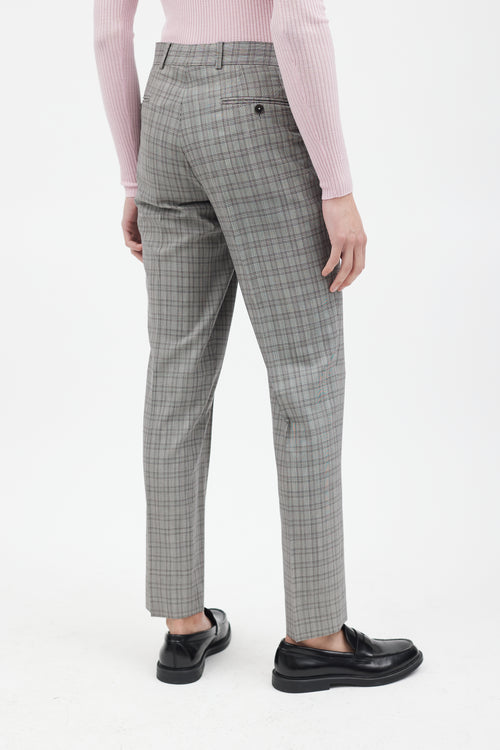 Gucci Grey & Multi Plaid Pant Suit