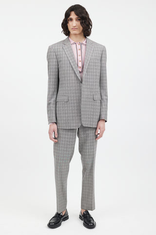 Gucci Grey & Multi Plaid Pant Suit