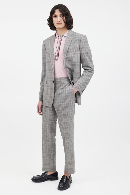Gucci Grey & Multi Plaid Pant Suit