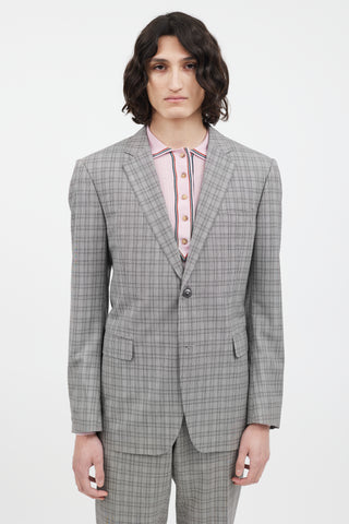 Gucci Grey & Multi Plaid Pant Suit