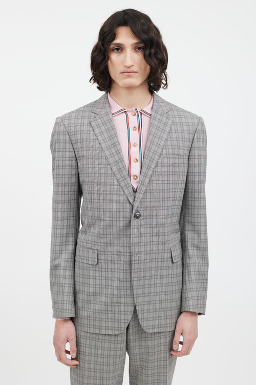 Gucci Grey & Multi Plaid Pant Suit