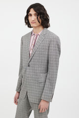 Gucci Grey & Multi Plaid Pant Suit