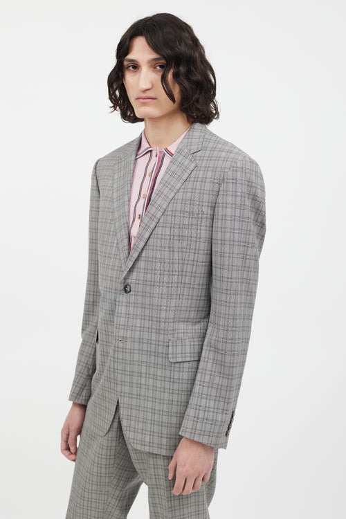 Gucci Grey & Multi Plaid Pant Suit