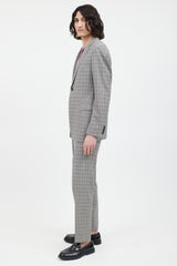 Gucci Grey & Multi Plaid Pant Suit