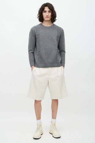 Gucci Grey & Multicolour Wool Knit Sweater