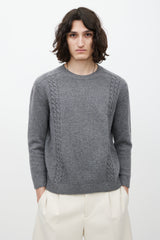 Gucci Grey & Multicolour Wool Knit Sweater